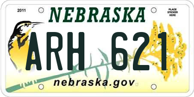 NE license plate ARH621