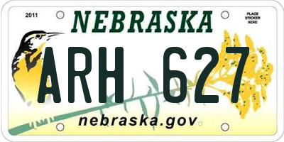 NE license plate ARH627