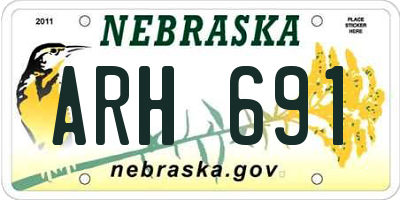 NE license plate ARH691