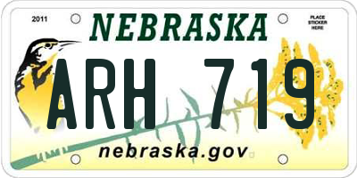 NE license plate ARH719