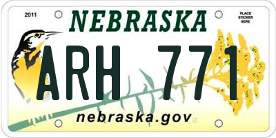 NE license plate ARH771
