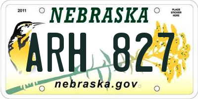 NE license plate ARH827