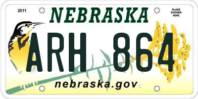 NE license plate ARH864