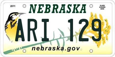 NE license plate ARI129