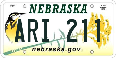 NE license plate ARI211