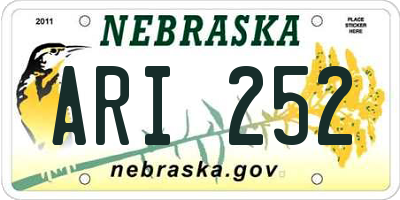 NE license plate ARI252