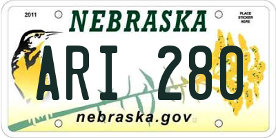 NE license plate ARI280