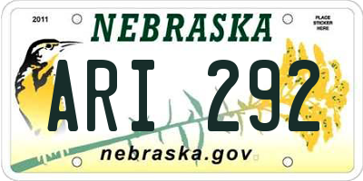 NE license plate ARI292