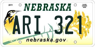 NE license plate ARI321
