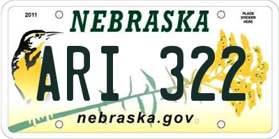 NE license plate ARI322