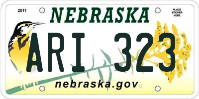NE license plate ARI323