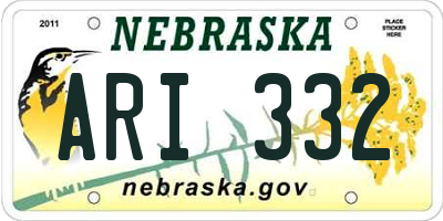 NE license plate ARI332