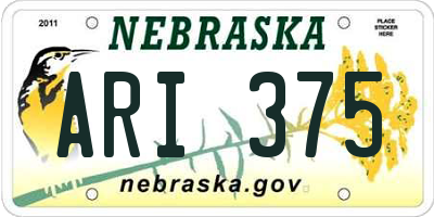 NE license plate ARI375