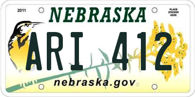 NE license plate ARI412