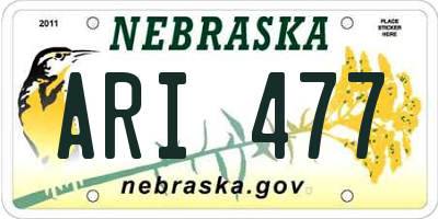 NE license plate ARI477