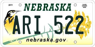 NE license plate ARI522