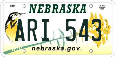 NE license plate ARI543
