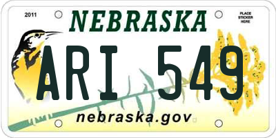 NE license plate ARI549