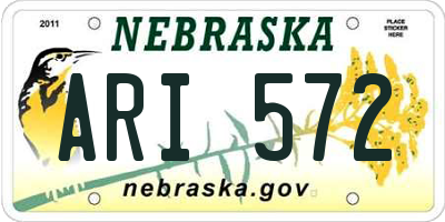 NE license plate ARI572