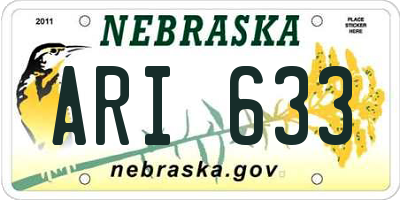 NE license plate ARI633