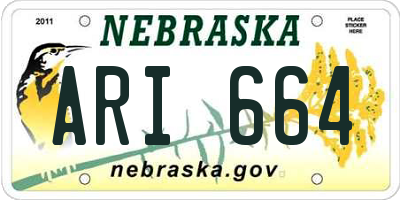 NE license plate ARI664