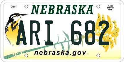 NE license plate ARI682