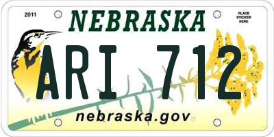 NE license plate ARI712