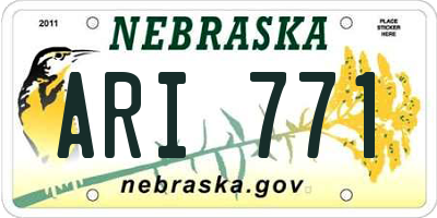 NE license plate ARI771