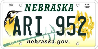 NE license plate ARI952