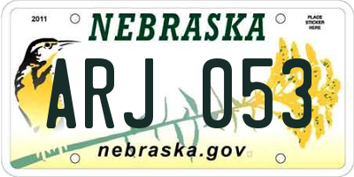 NE license plate ARJ053
