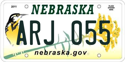 NE license plate ARJ055