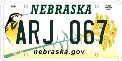 NE license plate ARJ067