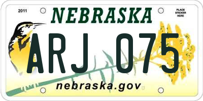 NE license plate ARJ075