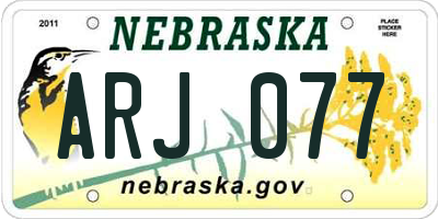 NE license plate ARJ077