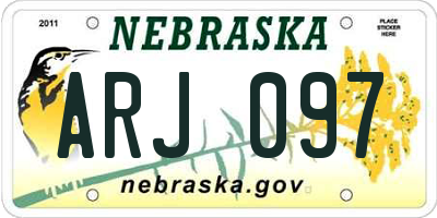 NE license plate ARJ097