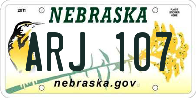 NE license plate ARJ107