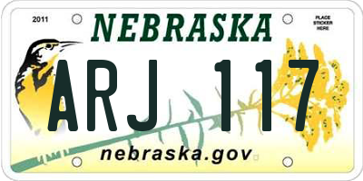 NE license plate ARJ117