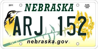 NE license plate ARJ152