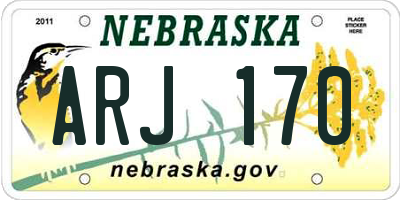 NE license plate ARJ170