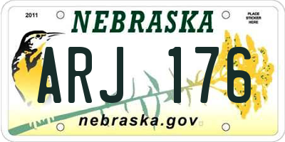 NE license plate ARJ176