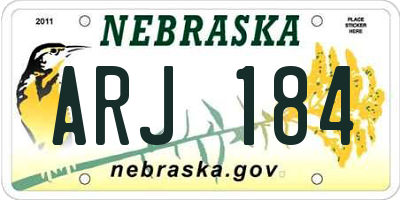 NE license plate ARJ184