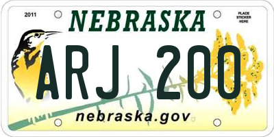 NE license plate ARJ200