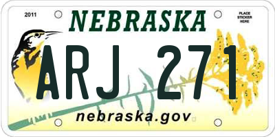 NE license plate ARJ271