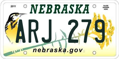 NE license plate ARJ279