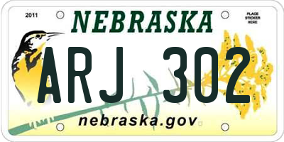 NE license plate ARJ302