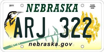 NE license plate ARJ322