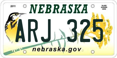 NE license plate ARJ325