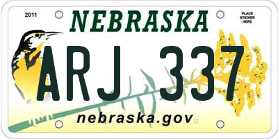 NE license plate ARJ337
