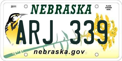 NE license plate ARJ339