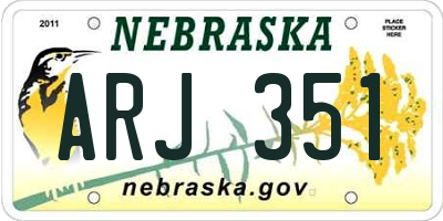 NE license plate ARJ351